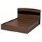 Baxton Studio Christopher Walnut Finished Wood Queen Size Platform Bed with Shelves 164-10514 - alternate 2